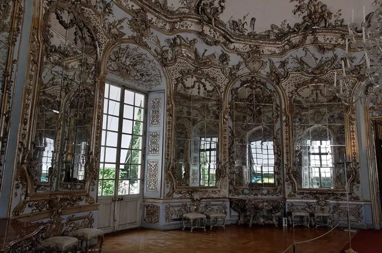 The Hall of Mirrors in the Amalienburg, out in the park